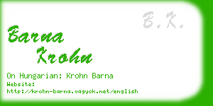 barna krohn business card